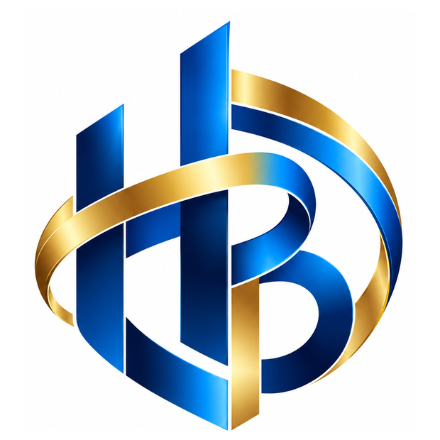 HBPO interlocking blue and gold corporate logo